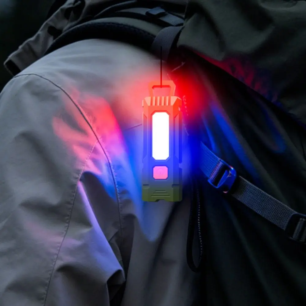 Magnetic Base LED Inspection Light Waterproof Portable UV Flashlight USB Charging Clip-on Work Torch Outdoor Enthusiasts