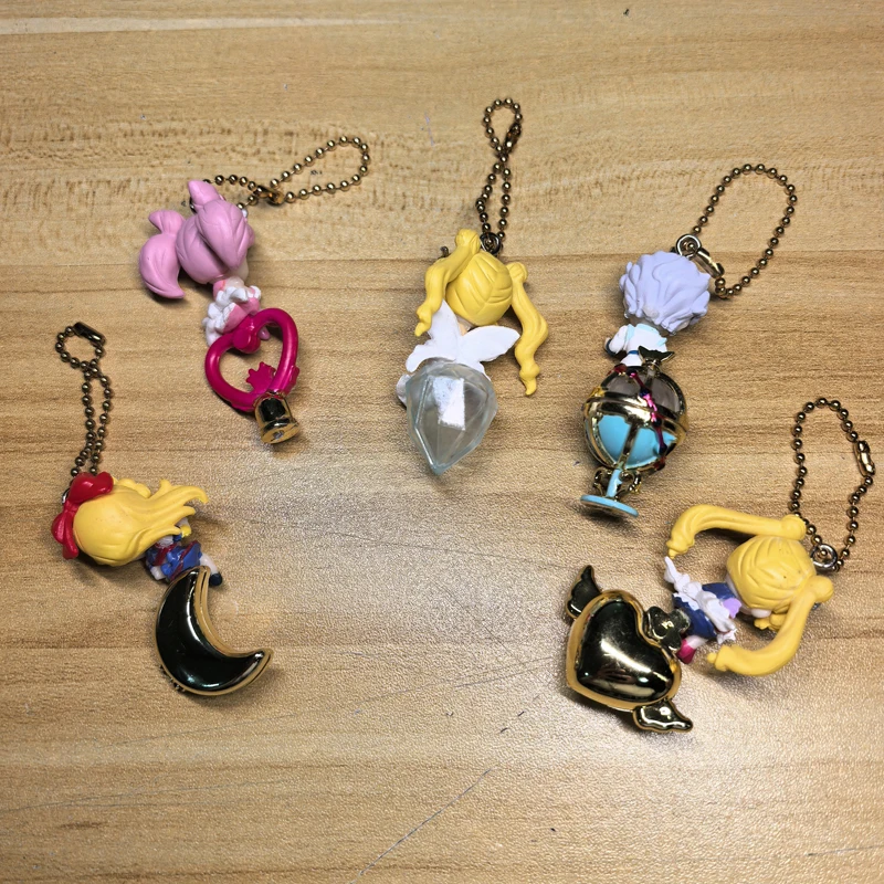 Japanese Cute Sailor Moon Anime Figurine Pendant Action Figure Kawaii Keychain Doll Models Collection Model Toys Gift view 2