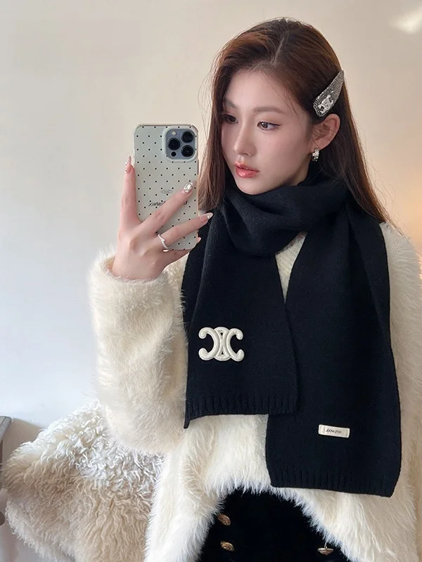 Echarpe-tricotee-chaude-pour-femme-nouvelle-collection-automne-hiver-2025-protection-contre-le-vent-style-coreen-longue-et-rectangulaire-noire