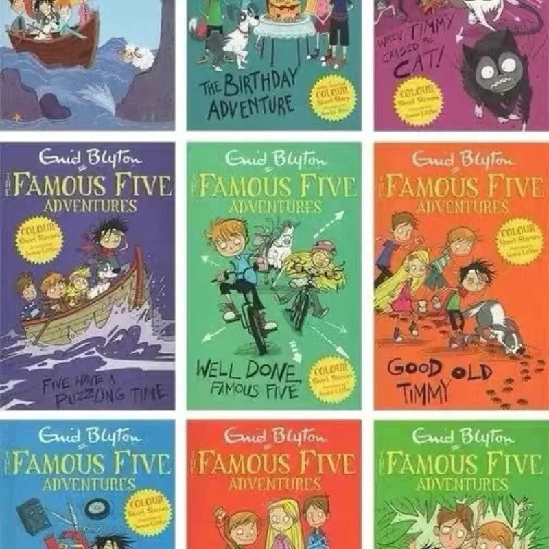 9 Books/Set Enid Blyton The Famous Five Adventures Collection Children English Picture Book Detective Stories