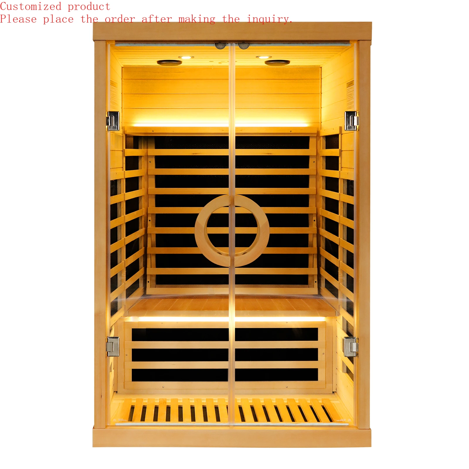 

Customization.Indoor square Sauna Room with Customizable Colored Lighting and Control System