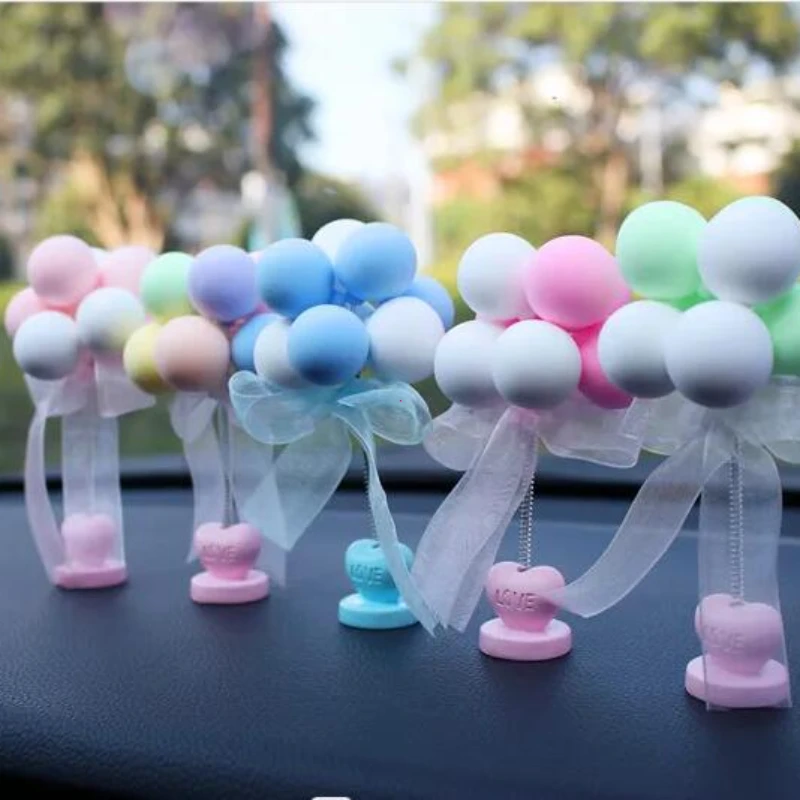 Car Ornaments Nodding Balloon Car Dashboard Decor Spring Shaking Head Toys Bobblehead Car Decoration Accessories