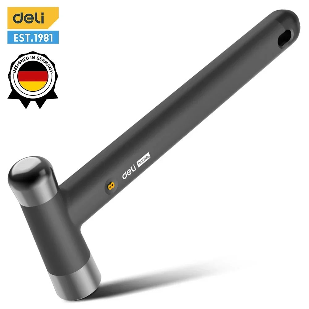 Deli TPR Installation Hammer Multifuncional Mallet Mini Hammer German High Carbon Steel Ball-peen Hammer Household Hand Tools