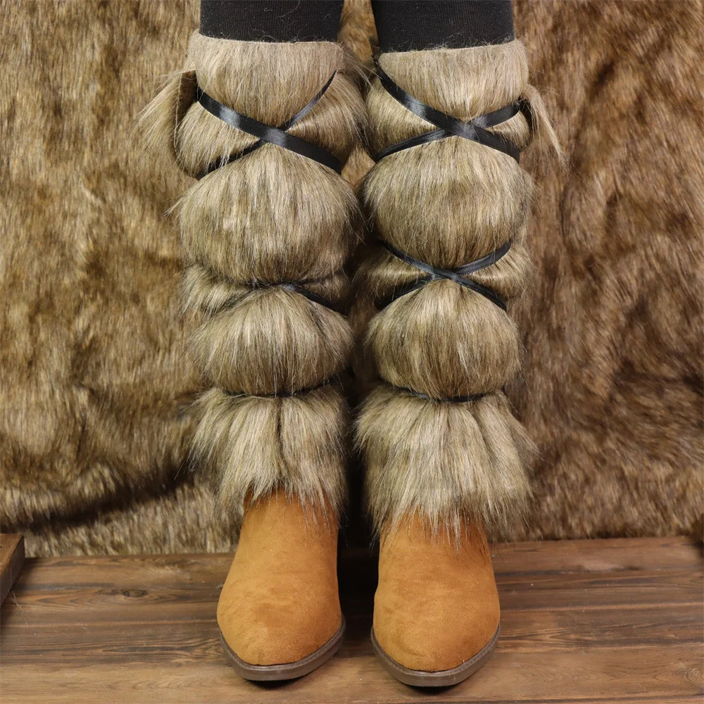 Conjunto de gorro y guantes vikingos de piel sintética para cosplay retro de personajes de anime