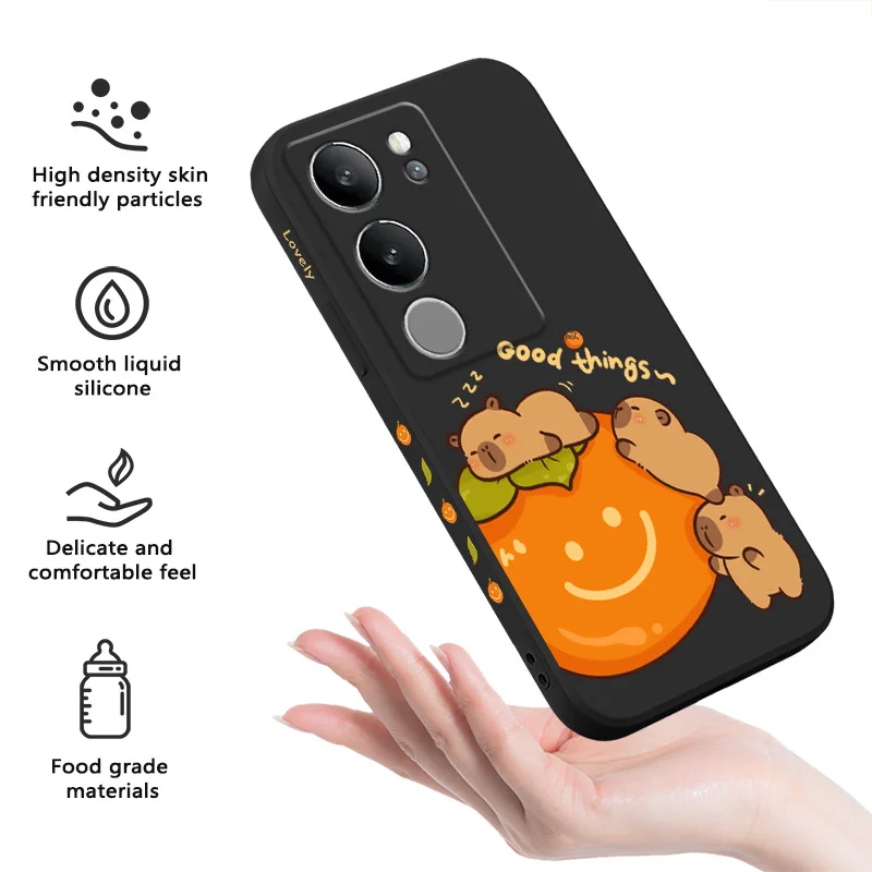 Cute Persimmon Phone Case For VIVO V50 V40 V30 V29 V29E V27 V27E V25 V25E V23 V23E V21 V20 Y20 Y12 Y21 Y22 Y50 Y35 Y76 Pro 4G 5G