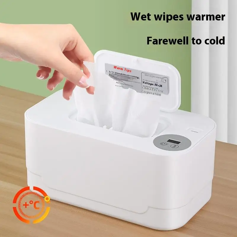 Pemanas Lap Basah Bayi Portabel Pemanas Lap Bayi dengan Tampilan LED Pemanas Lap Kotak Pemanas Lap Pengaturan Suhu Pengisian Daya USB