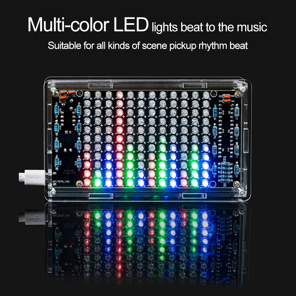DIY Soldering Project Spectrum USB Mini Electronic Display Sound Activated Home Stereo Speaker DIY Kits for Leaning Soldering