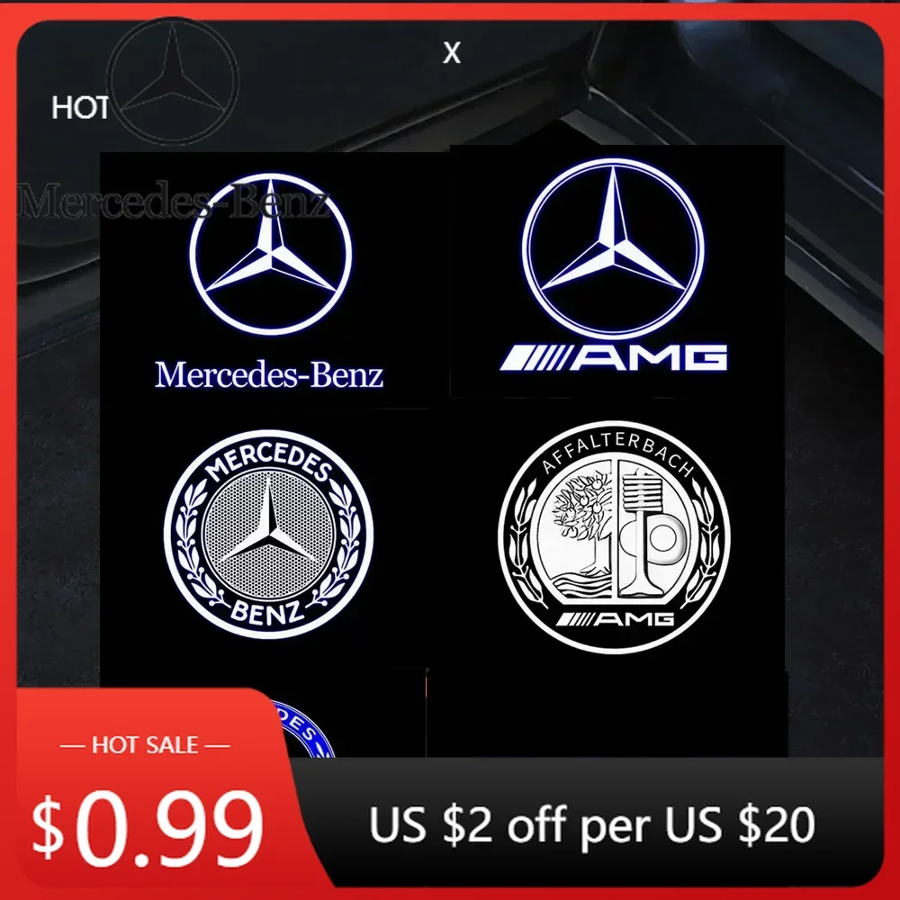 

Автомобильная наклейка 2 шт. светодиодная дверь автомобиля, добро пожаловать, логотип, проектор для Mercedes Benz W212 W205 AMG ML W166 W176 W177 W213 W246 GLB GLC G