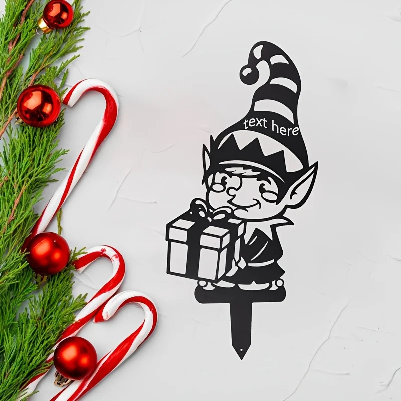 CIFBUY Christmas Elf Metal Wall Art Waterproof Durable Iron Craft Decor For Entryway Patio Garden Home Interior Gift