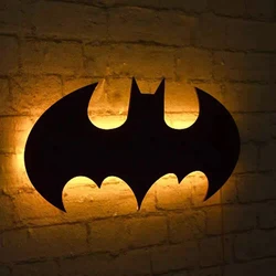 ZK50 Nordic 3D creative bat LED night light wall lamp background wall superhero atmosphere USB logo light