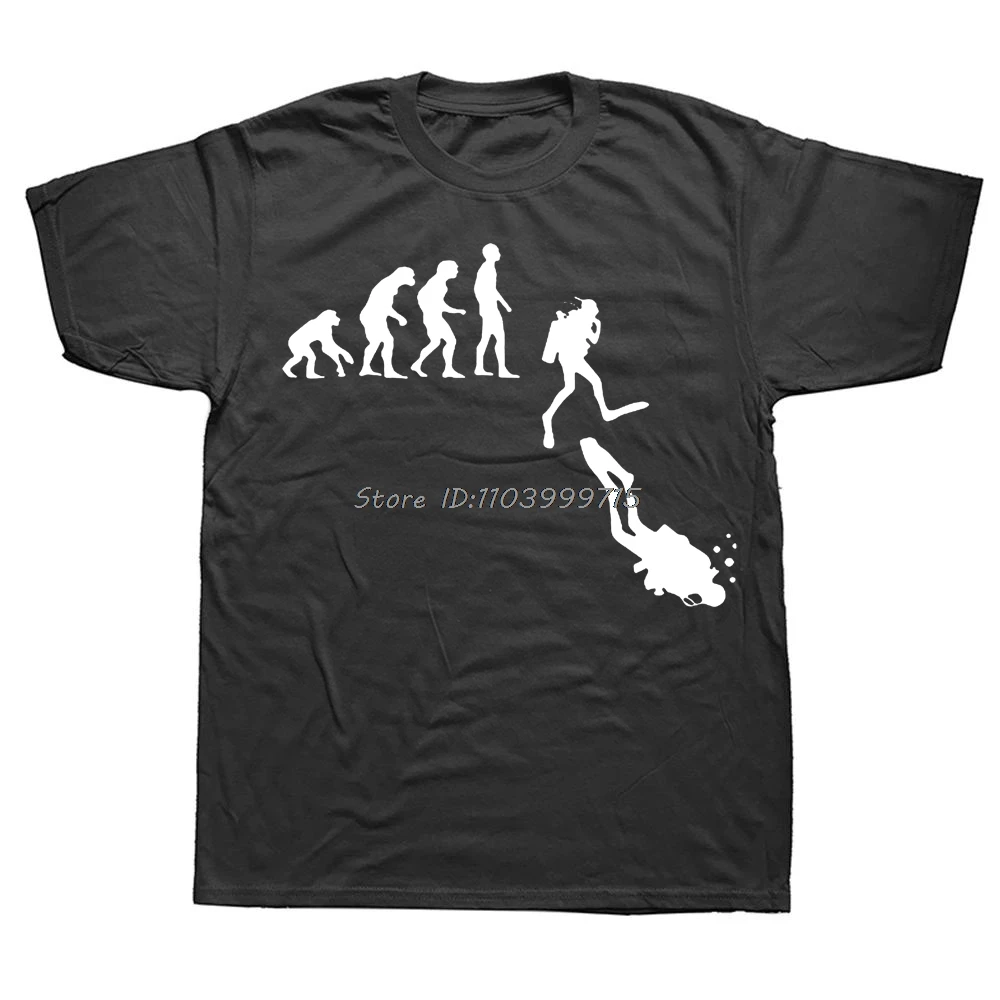 Evolution Scuba Diving Normal People Black T-Shirt Fashion Dive Instructor T Shirt Men Print Awesome SpearFishing Tops Tshirt