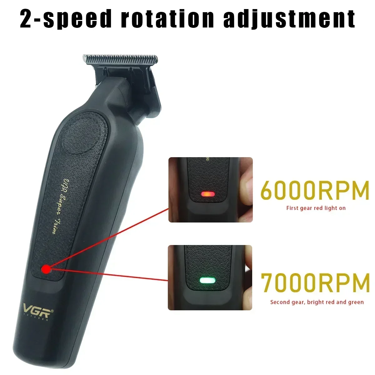 VGR V-995 Electric Hair Clipper for Men Metal Leather Body Household Oil Head Carving LED Digital Display Hair Trimmer - view 3