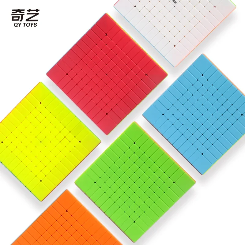 [ECube] QiYi 10x10 magiczna kostka prędkości bez naklejek QiYi 10 prezenty dla dzieci zabawki antystresowe profesjonalne Puzzle zabawki Fidget