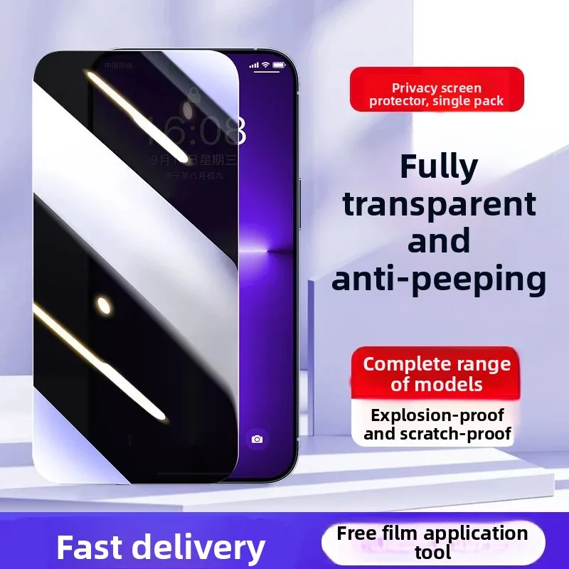 1-2 Stück Anti-Spionage Sichtschutz-Displayschutzglas für iPhone 17/16/15/14/13/12/11 Pro Max Mini 7/8 Plus XR XS MAX X