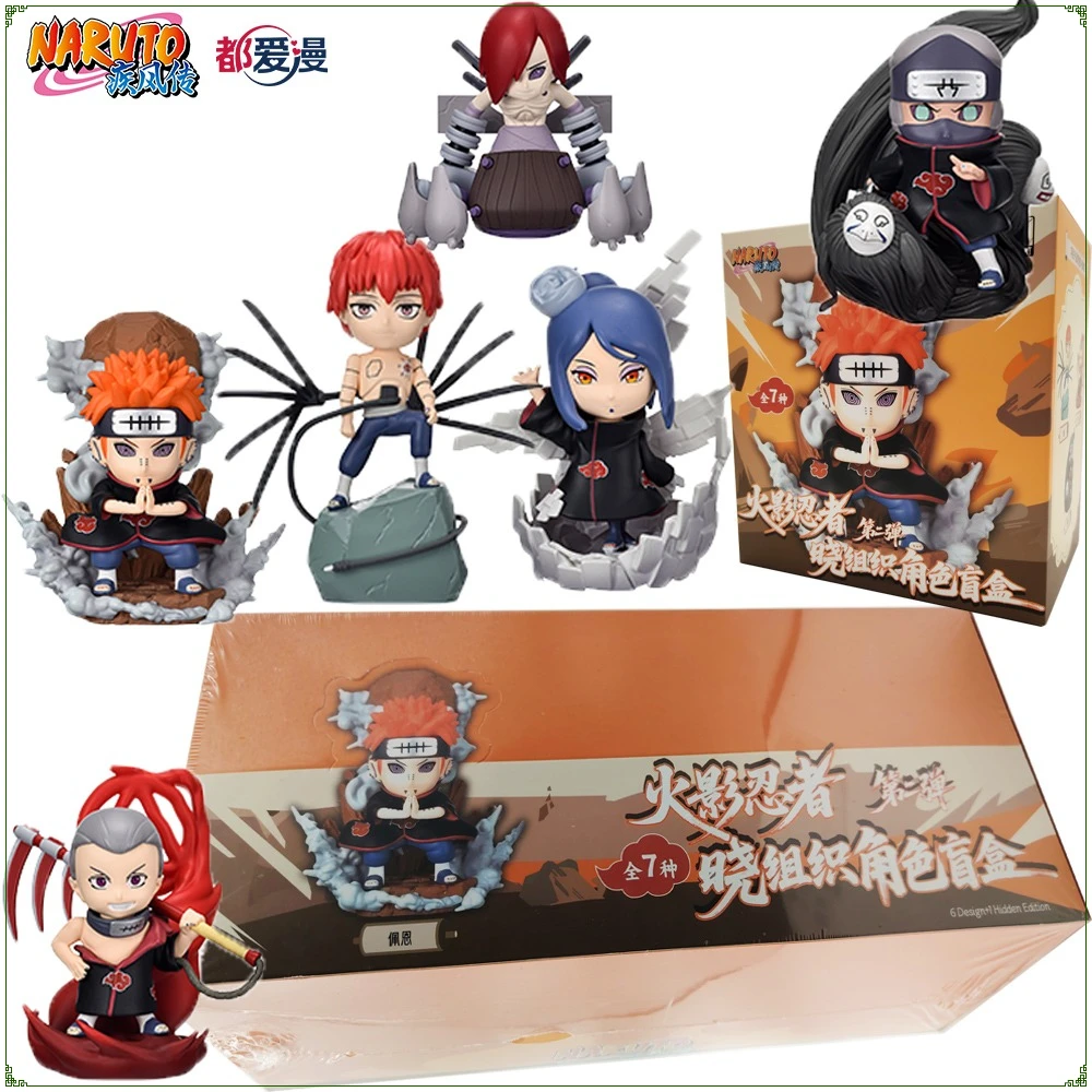 

Genuine Anime Naruto Akatsuki Characters Series Trendy Blind Box Cute Surprise Collect Figures Model Desktop Ornament Fun Gifts