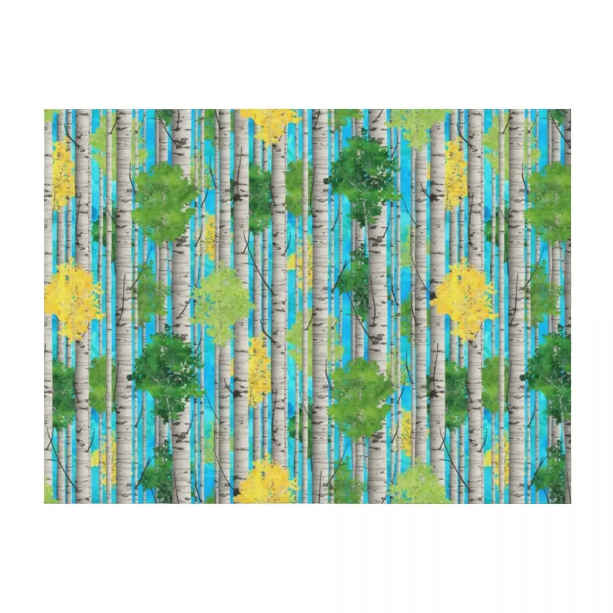 

Watercolor Birch Trees Pattern Throw Blanket For Decorative Sofa Hair for sofa Cute Plaid Blankets