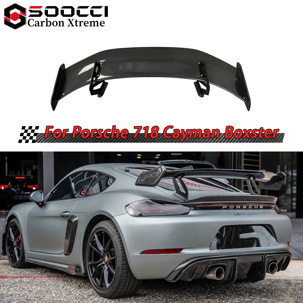 

Dry Carbon Fiber GT4RS Style Rear Wing for Porsche 718 Cayman Boxster Aerodynamic Rear Spoiler Lip Splitter Diffuser Body Kit