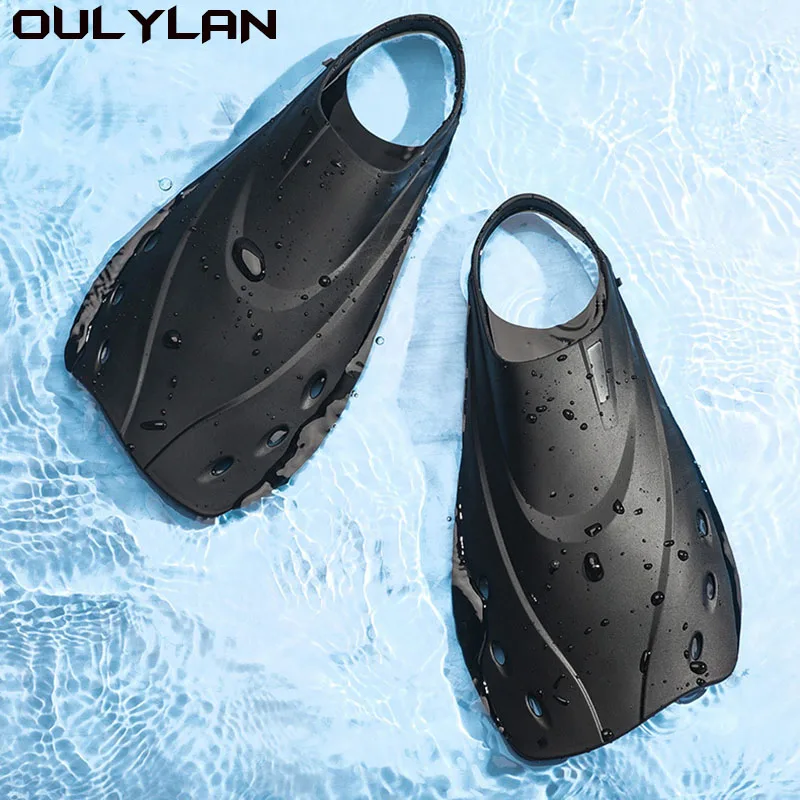 Oulylan Snorkel Fins Open Heel Swim Flippers Short Swim Fins for Snorkeling Diving Swimming Adult Men Womens