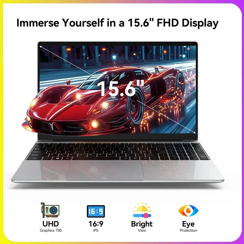

15.6 Inch 120Hz FHD IPS Notebook Intel 6500Y Processor 32GB Memory 2TB SSD RGB Backlit Keyboard Extended Battery Portable Laptop