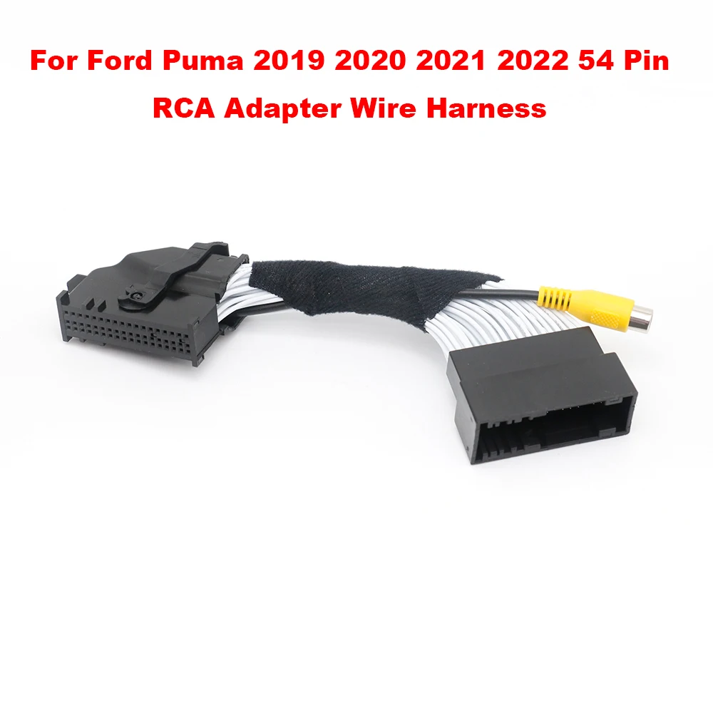 For Ford Puma 2019-2022 54 Pin RCA Adapter Wire Harness Rear Camera Video Input Cable Reverse Parking Assist Connector