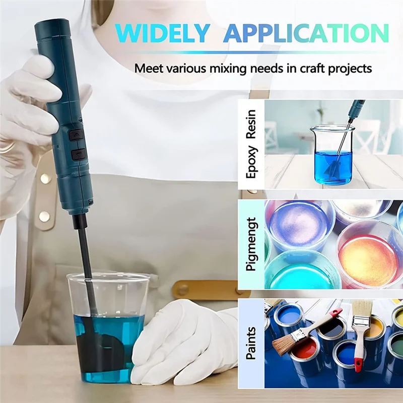 Handheld Rechargeable Epoxy Resin Mixer Resin Mixer Electric Epoxy Stirrer for Resin Resin Molds Silicone Molds-A70Z