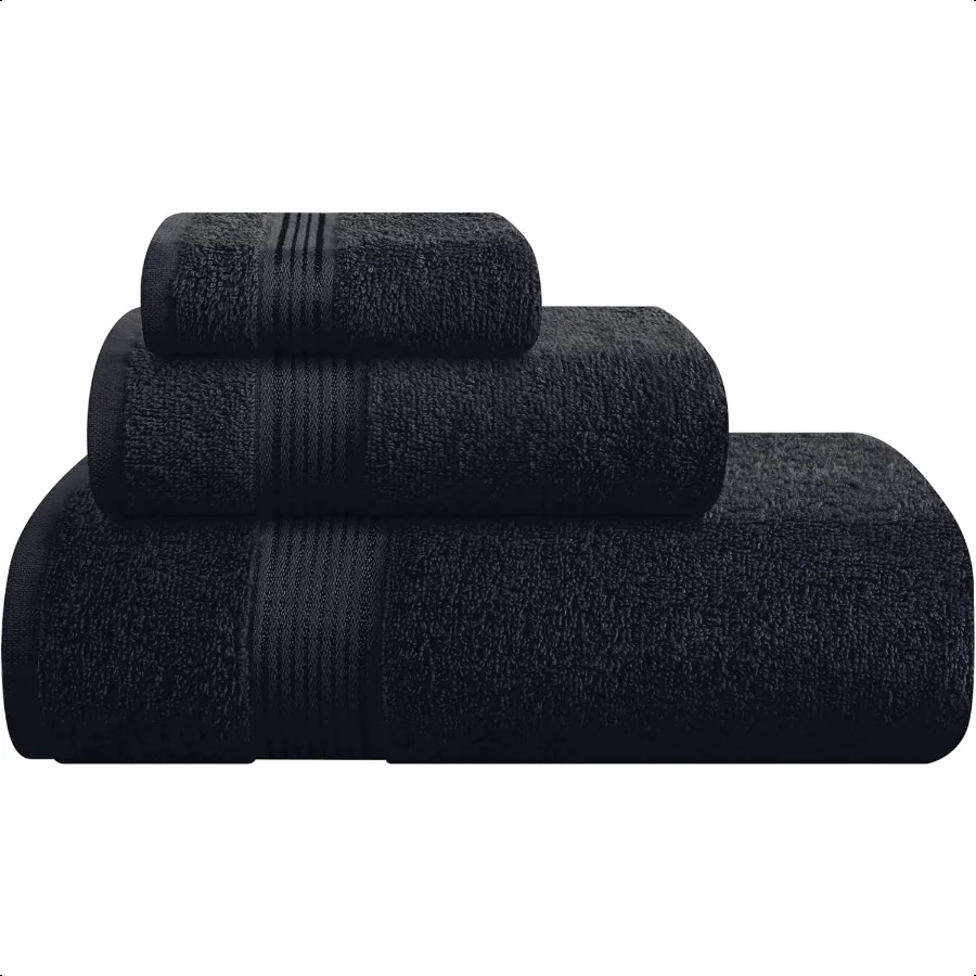 

Ultra Soft 3 Pack Cotton Towel Set Contains a Bath Towel 28x55 inch a Hand Towel 16x24 inch a Wash Coth 12x12 inch Ideal Everyd