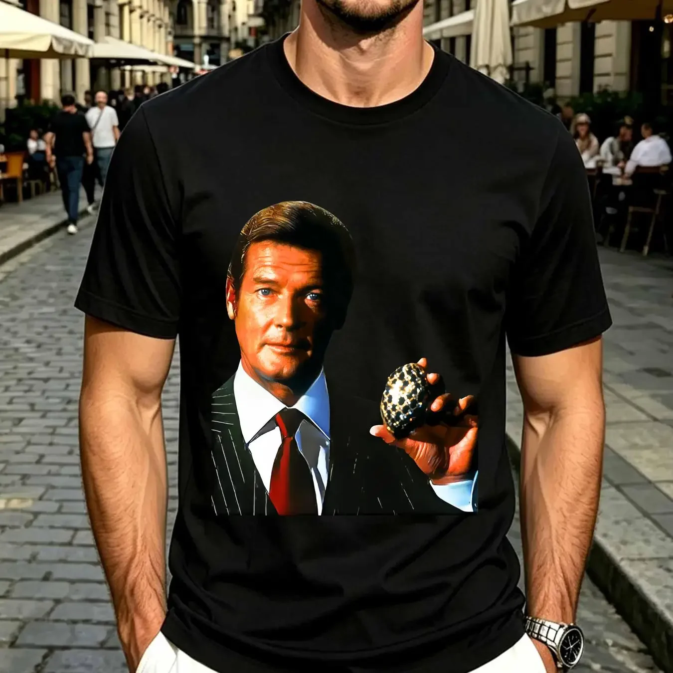 washed T Shirt Octopussy Roger Moore Movie long or short sleeves vintage Washed Soft Stylish homme Slightly