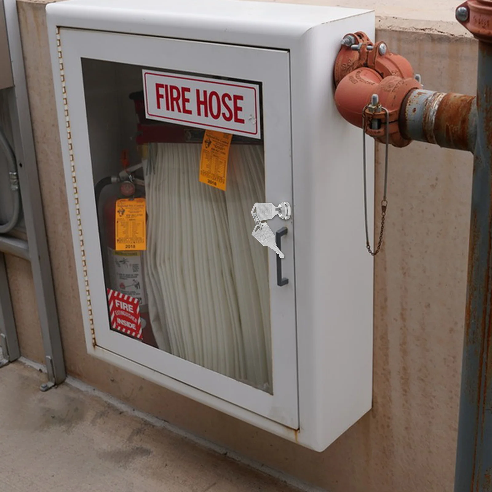 

2Pcs Elevator Fire Equipment Lock Auto Reset Roller Shutter Door Panel Switch with 2 Keys for Fire Extinguishers Hydrants