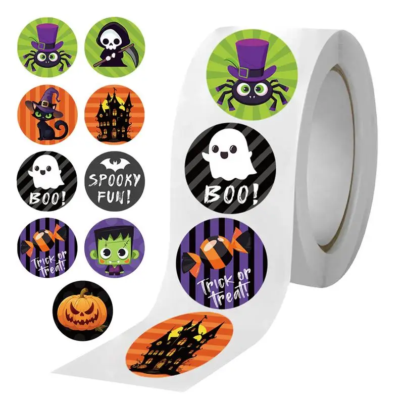 500PCS Halloween Cute Ghost Graffiti Roll Stickers For Suitcase Skateboard Laptop Luggage Phone Car Styling D IY Decal