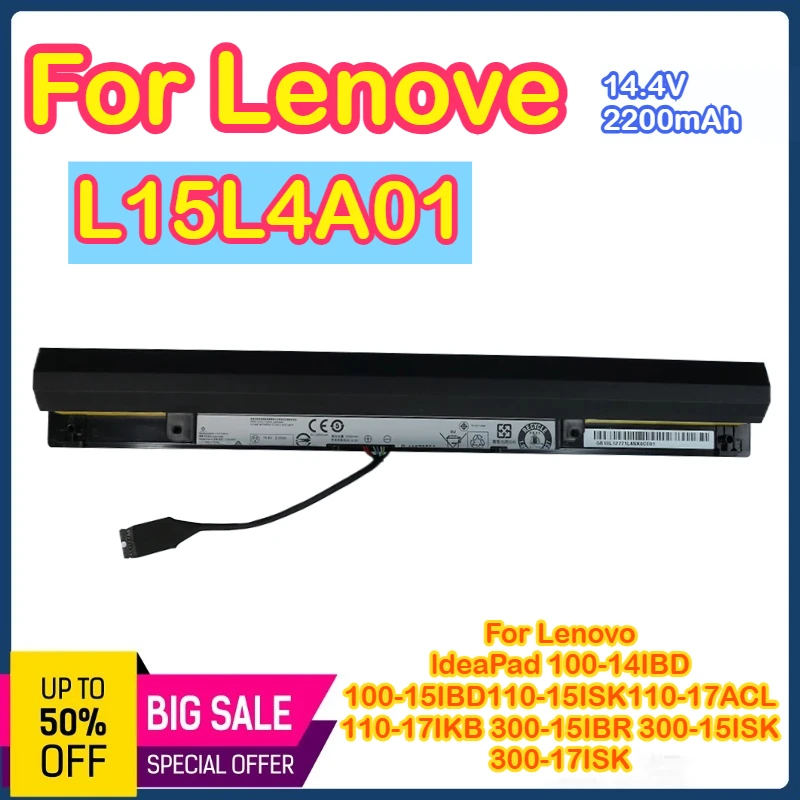 

L15L4A01 5B10K02218 Аккумулятор для Lenovo IdeaPad 110-17ACL 100-14IBD 100-15IBD 300-15IBR Series B50-50 L15S4A01 L15S4E01 L15M4A01
