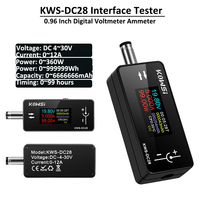 DC 4~30V 12A Digital Voltmeter Voltage Current Capacity Power Indicator Test KWS-DC28 Intelligent Interface Tester TFT Display