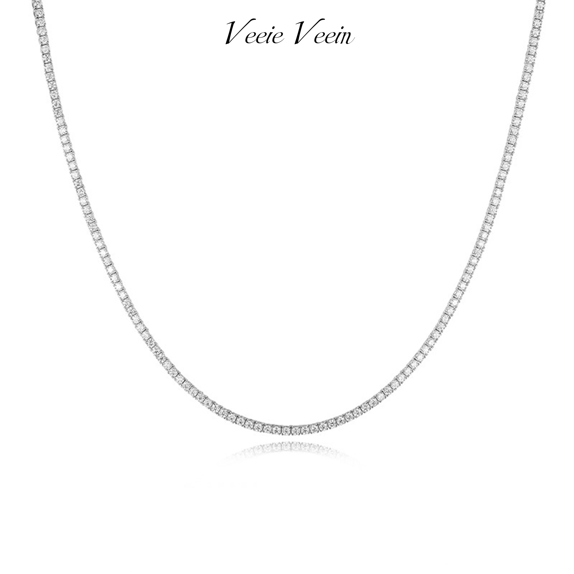 

Veeie Veein Luxury Brand S925 Sterling Silver Necklace Tennis Chain Collarbone Chain Hot-Selling Ins-Style Necklace Jewelry