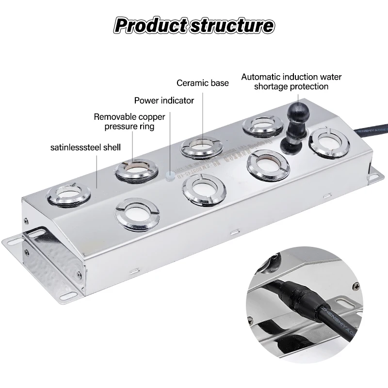 8/10head Ultrasonic Atomizer Air Humidifier Fogger Mist Maker Fountain Pond Atomizer Greenhouse Hydroponics