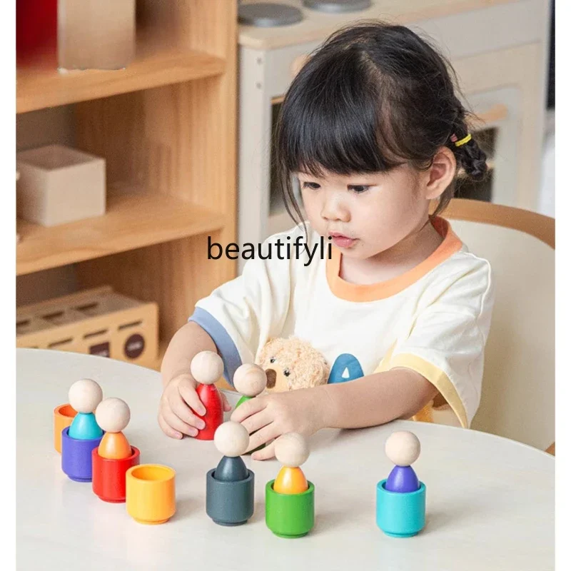 

Early education educational toys color cognition teaching aids classification cup 1-2 years old 3 children's action training