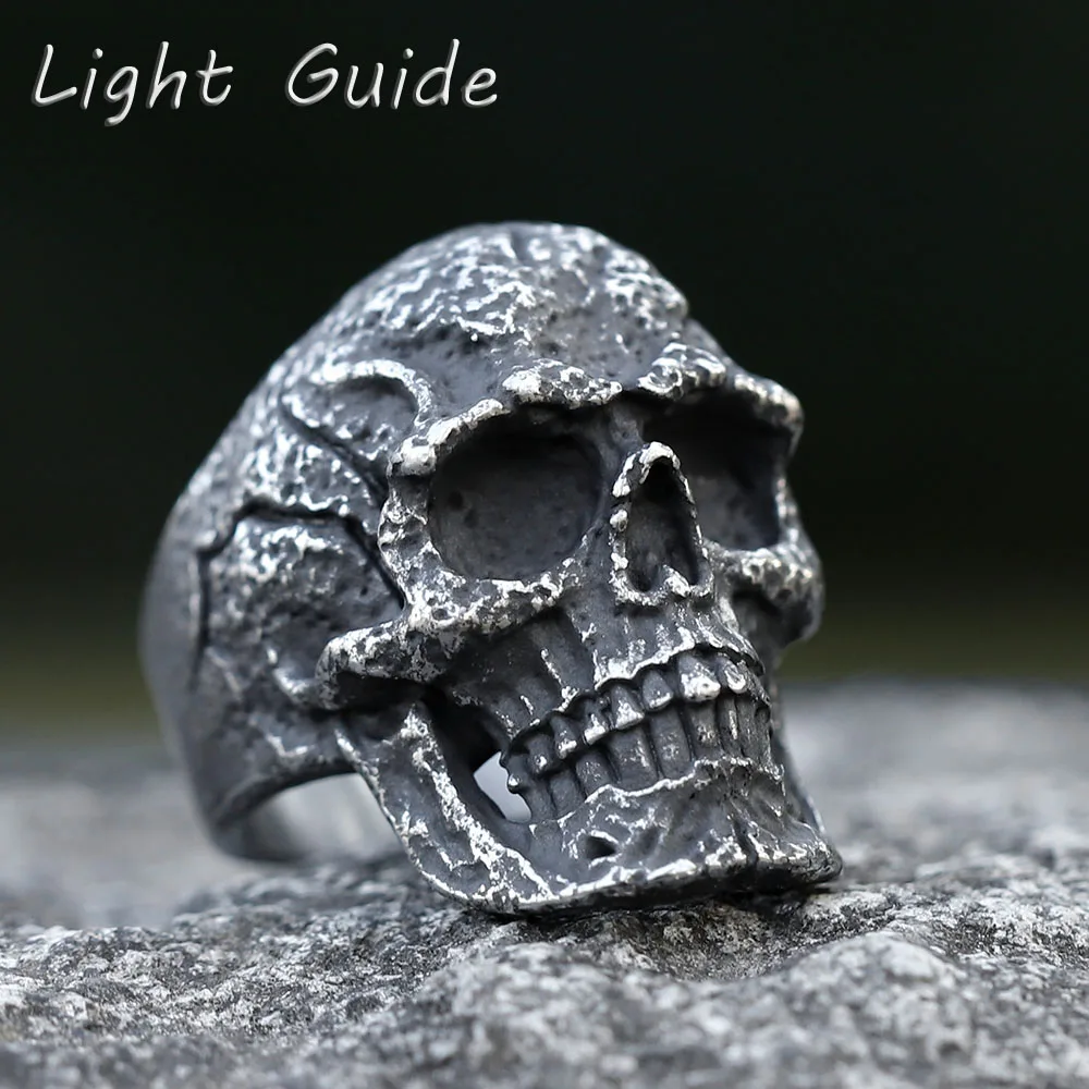 2022 NEW Men's 316L stainless-steel rings Retro skull  Ring For Men Heavy Punk Calvarium hip hop Jewelry Gifts Dropshipping