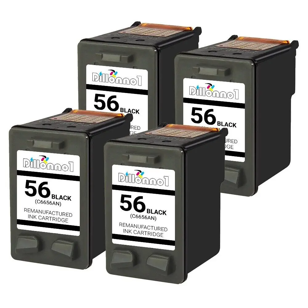 4pk 56 Inktcartridge Zwart Gereviseerde Inktcartridge Vervanging Voor Hp-Combogebruik Met Photosmart 7760 7960 7660 Deskje