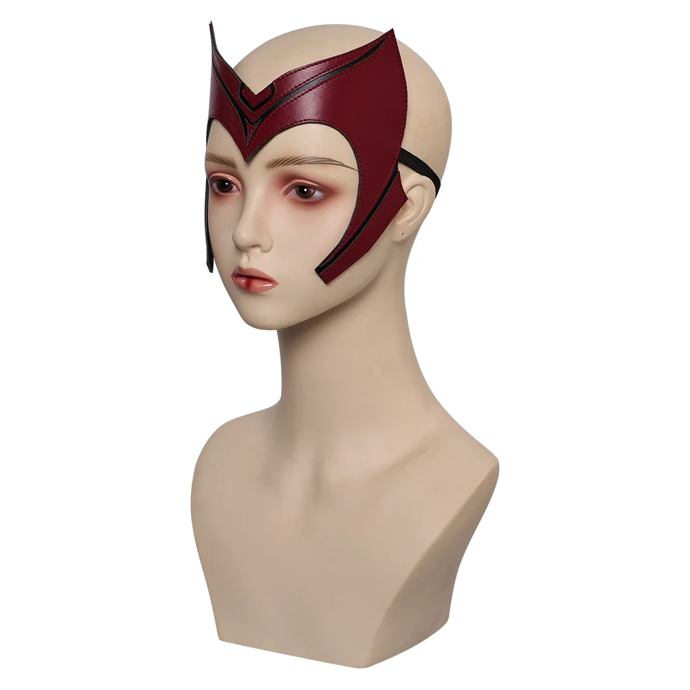 Cartoon weibliche Superhelden Rollenspiel Fantasia Prop scharlachrote Hexe Cosplay Fantasie Maske Frauen Kostüm Zubehör Maskerade Kopf bedeckung