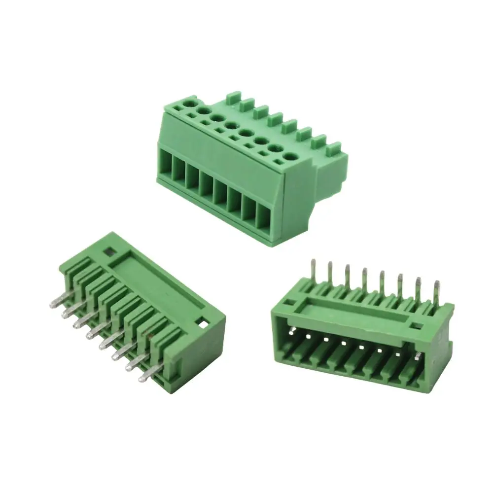 100 PIN 2.54mm PCB Pluggable Terminal Connector Male and Female Socket Straight Bent Pin 2EDGK 15EDGVC 15EDGRC