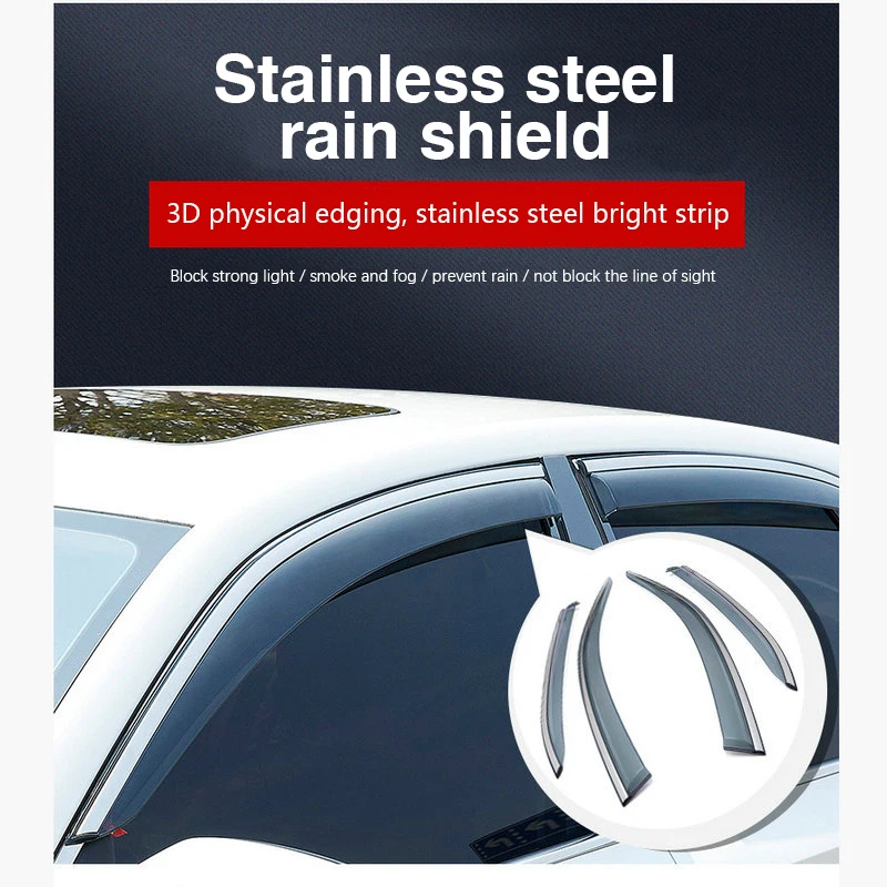 for Volkswagen VW Golf 7 Mk7 2013~2020 4 Pcs Car Window Visor Awnings Sun Rain Deflector Shelters Shades Guard Accessories 2019