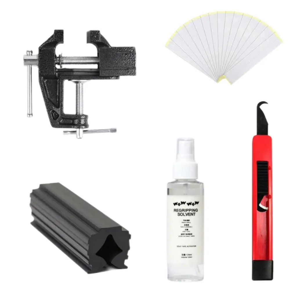 Premium Golf Grip Kits for Regripping Golf Clubs Regrip Wedge Tapes Driver 120ml Solvent Vise Clamp Fixtures Repair Tools Shafts