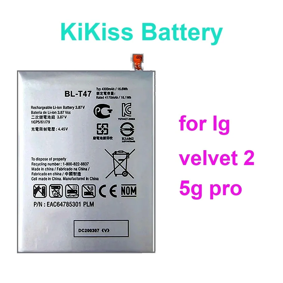 Mobile Phone Battery Durable BL-T50 BL-T55 BL-T47 4000-4500Mah For LG Velvet 2 5G Pro