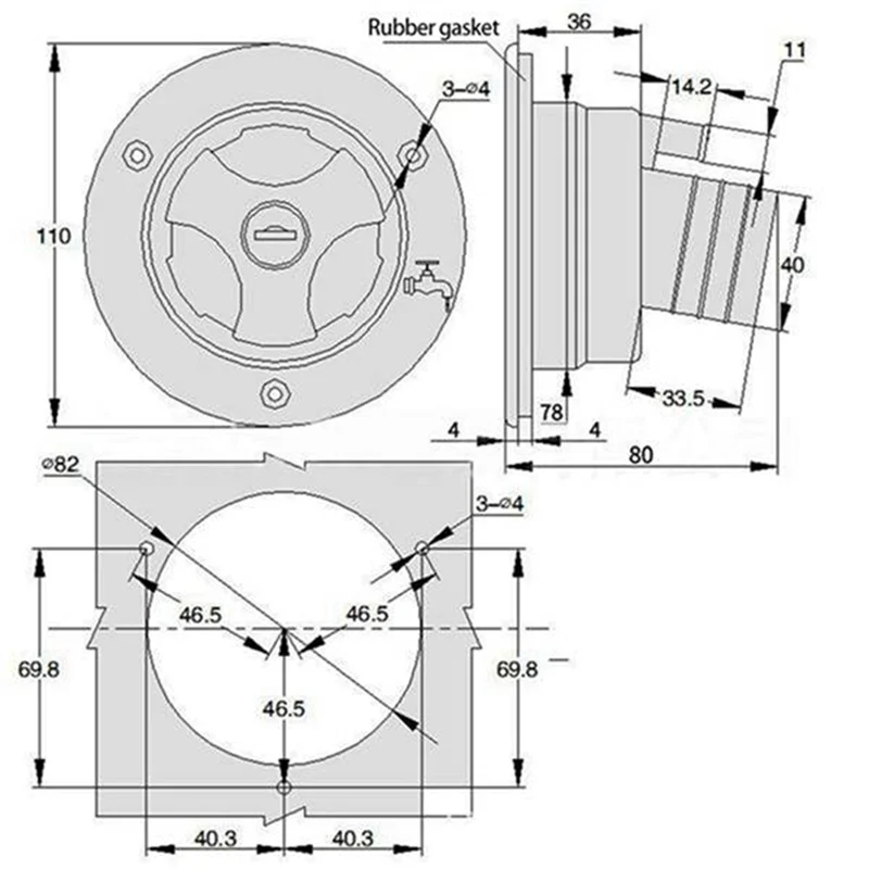 Trailer Tank Caps Accessory With Lockable Filler Neck For RV Camper Fresh Water Tanks - Caravan Water Fill Inlet-N25R