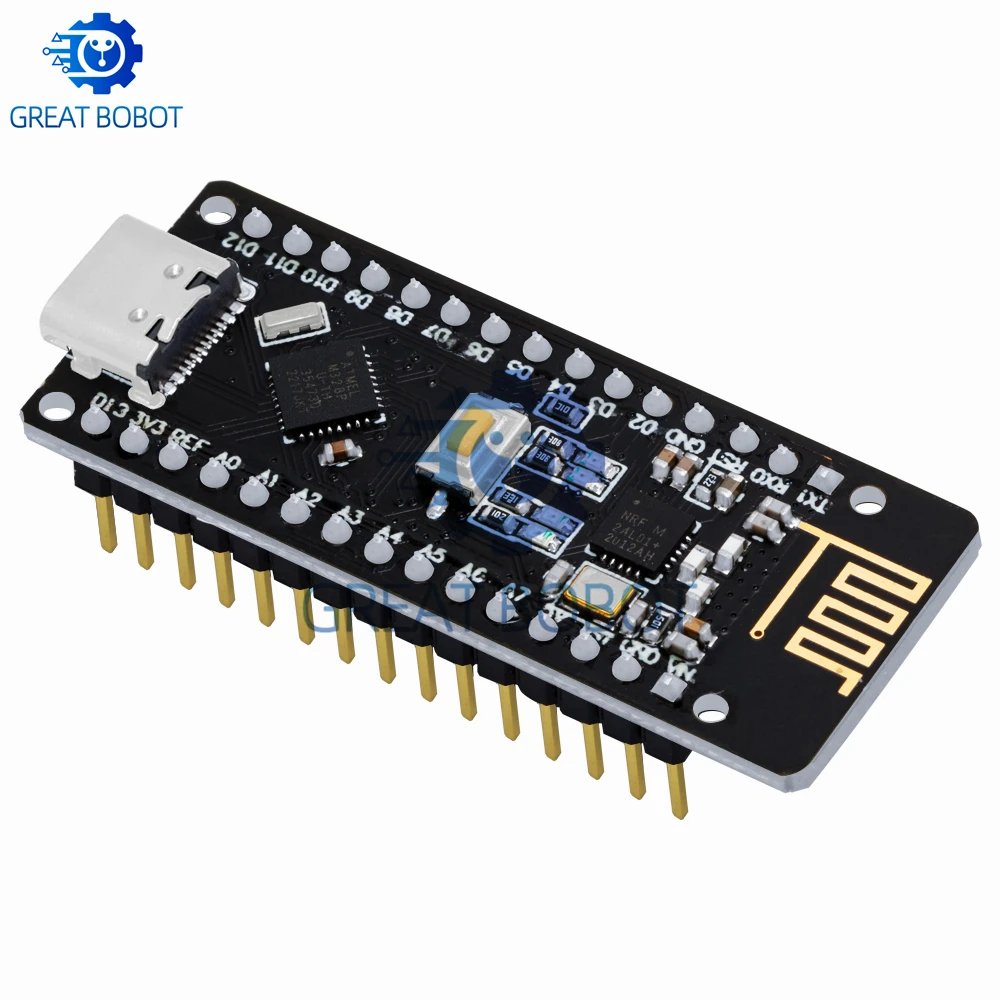 EGBO RF-Nano for Arduino Nano V3.0, Micro USB Nano Board ATmega328P QFN32 5V 16M CH340, Integrate NRF24l01+2.4G wireless