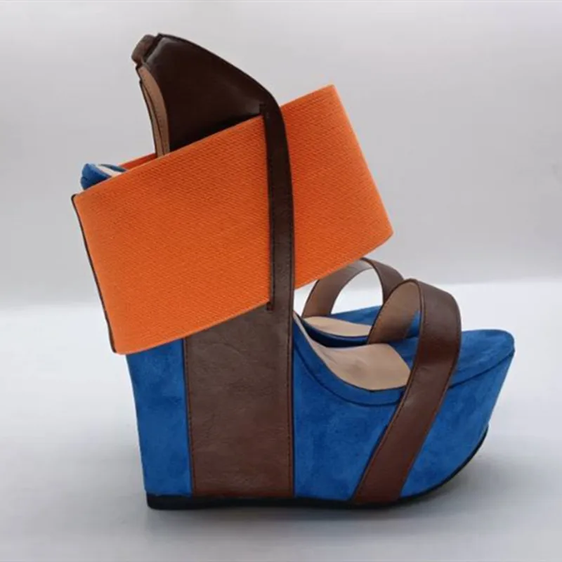 DIZHUANG shoes Fashion women\'s high heeled sandals. About 15 cm heel height Wedges heeled sandals Summer women\'s shoes size34-45