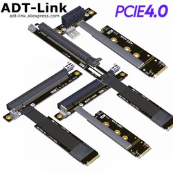 Adt-link kabel przedłużający PCIe GPU do BTC Ming (seria WK) M.2 NVMe Gen3 /4 PCI-E 4.0 do X16 Riser 25-100cm do kart AMD NVIDIA