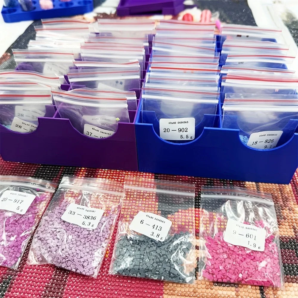 

20 Grids 3D Diamond Painting Drill Bag Storage Box Ziplock Bags Organize Storage Embroidery Tools Accessories