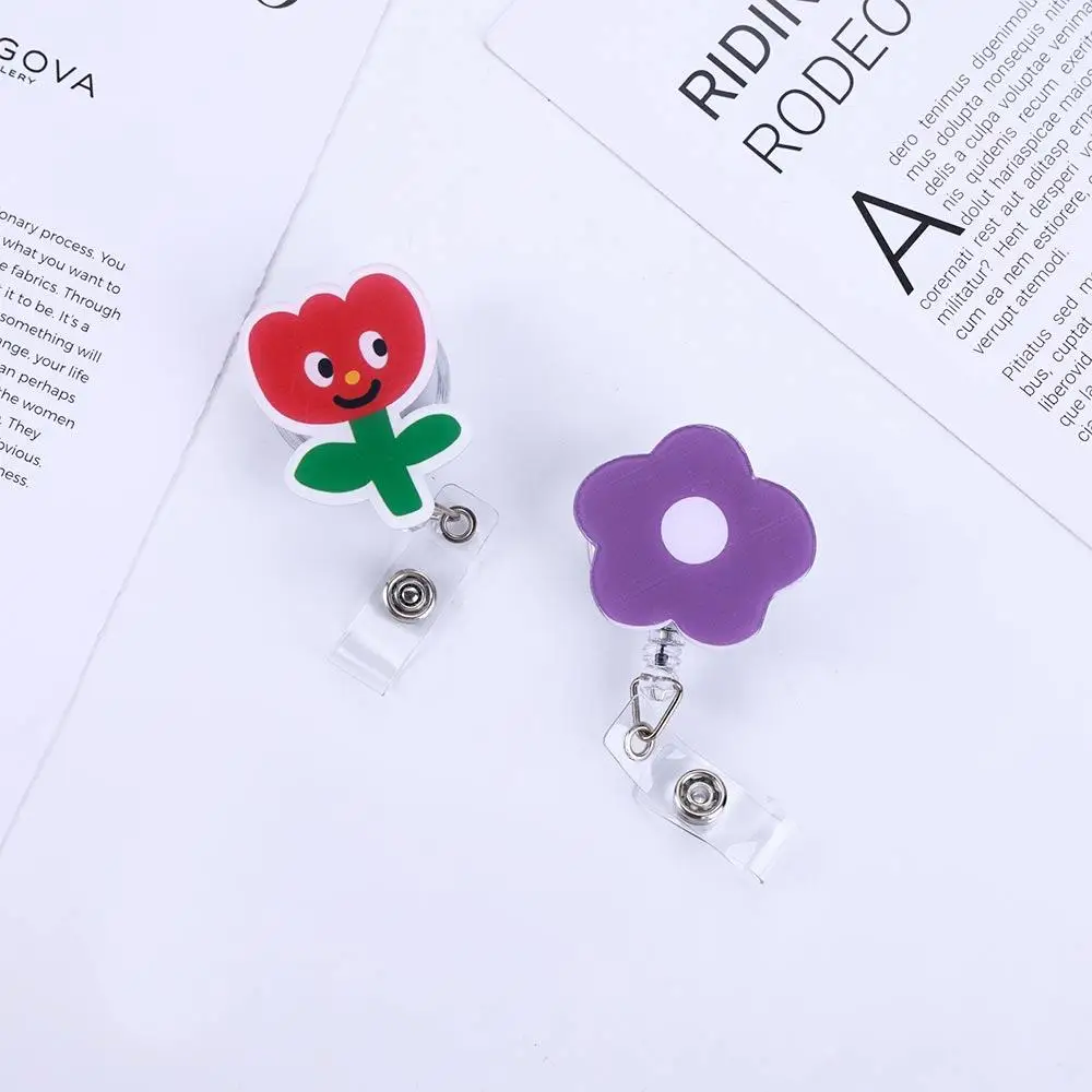

School Supplies Reel Clip Student Nurse Doctor Acrylic Badge Holder Retractable Badge Reel Name Card Holder ID Card Clips