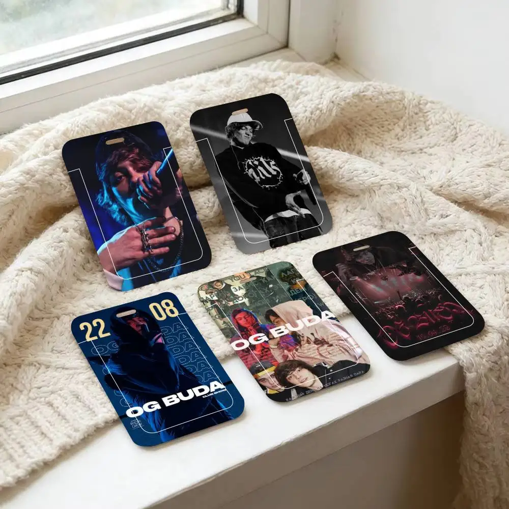 Porta Tarjetas de Identificación con Cordón de Rapper O-OG BUDA, Fundas para Tarjetas de Trabajo para Mujeres y Hombres, Estudiantes, Niños, Porta Tarjetas de Autobús