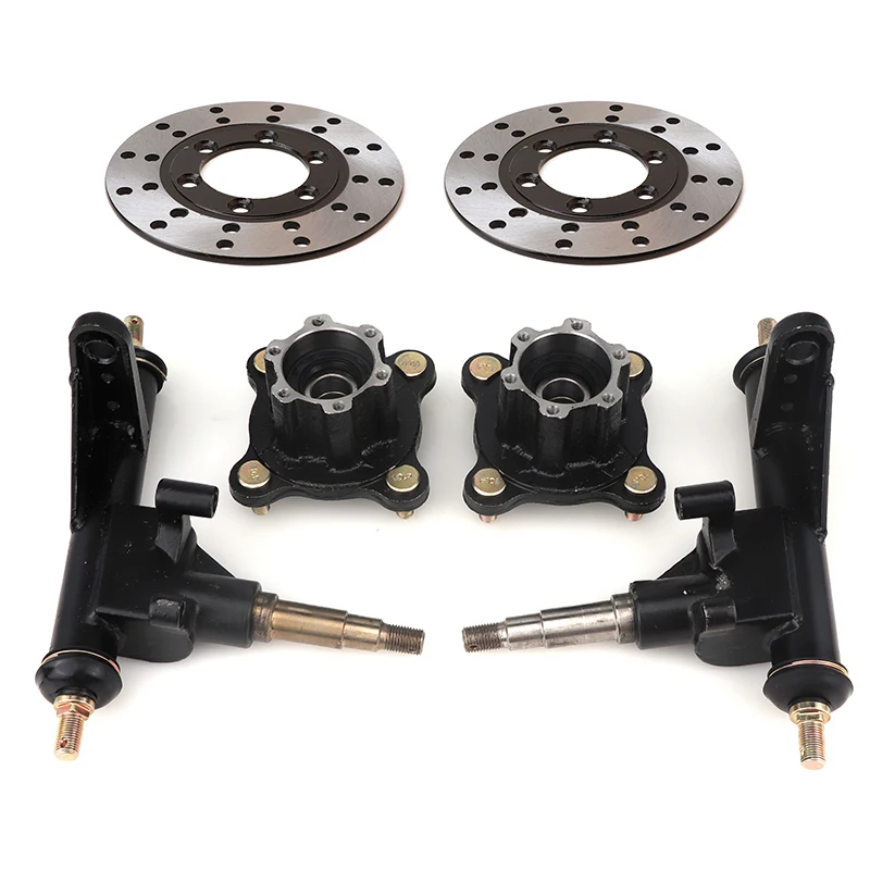 1 zestaw wrzeciona kolumny zwrotnicy z piastą tarczy hamulcowej 130 mm do kandi 150cc 200cc Go Kart Buggy Karting Bike Parts