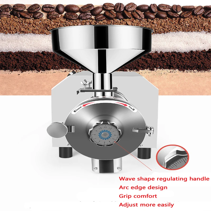 3000 ประเภทเครื่องบดเมล็ดพืช 3KW Commercial สแตนเลสสตีล Grain Mill สมุนไพรยาเครื่องบดแห้งเครื่องบด 220V110V